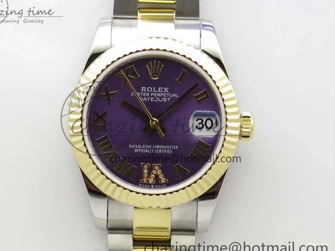 Dial BP Oyster Bracelet on YG Best Purple Maker 31mm Edition Roman 278273 SS Datejust YG SS 0203